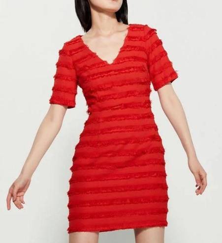 Badgley Mischka Belle  grace dress Lash Fringe Red Dress