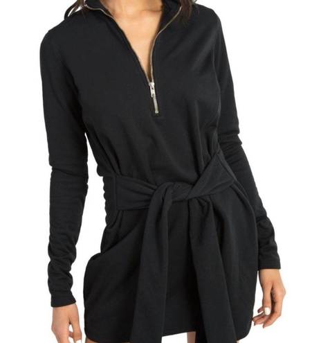 n:philanthropy : Elsa Tie-Waist Dress Sweatshirt Black Mini Dress