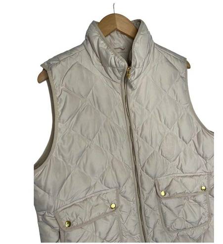 Woolrich  Puffer Vest Womens XL Duck Down Feathers Quilted Pockets Full Zip Tan