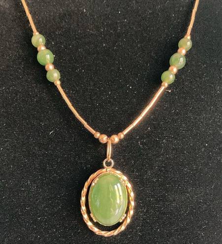 GF Jade pendant necklace marked 1/20 12K  SORRENTO