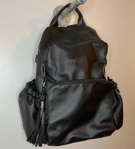 Women’s Black Faux Leather Backpack Purse