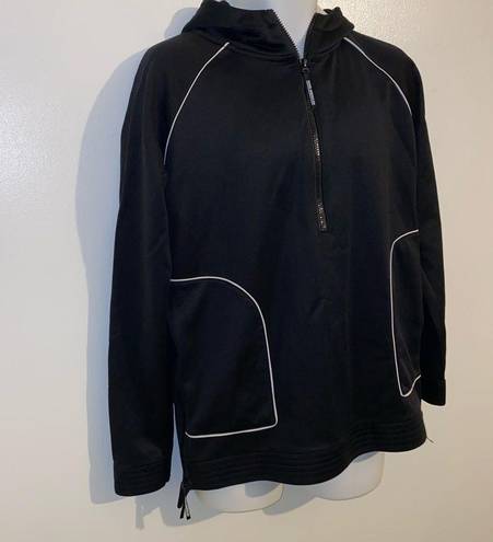 Good American  Performance 1/2 Zip Black Hoodie Tunic Small