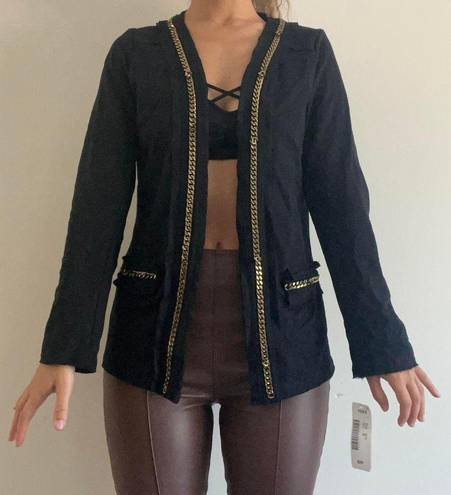 Vocal Black Blazer With Gold Chain NWT