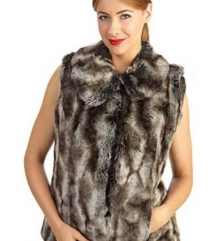 Rachel Zoe  faux fur fuzzy vest pockets S