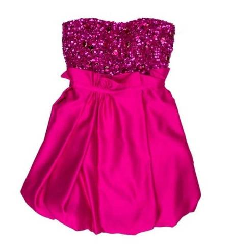 Badgley Mischka  Mark + James Pink Beaded-Bust Bubble Dress Sz. 6