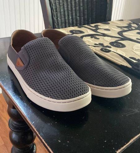 Olukai blue slip on shoes