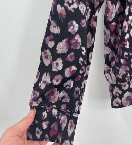 Peyton Jensen Evereve  long sleeve black floral sweatshirt top size small