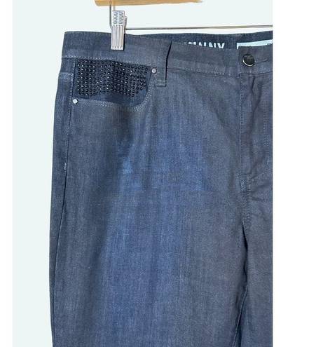 DKNY  Soho Skinny Dark Wash Denim Jeans Embellished Pockets NWOT 12