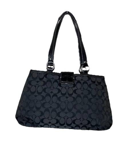 Coach  Black Signature Soho Shoulder Bag F18750