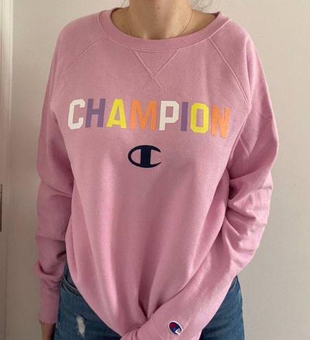 Champion pink/purple  crewneck sweatshirt