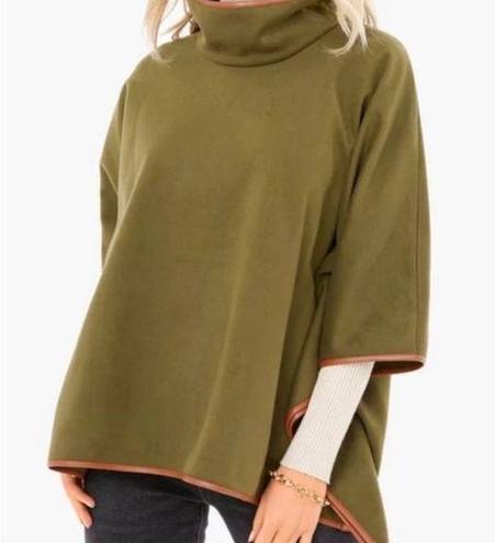 Tuckernuck  Piper Funnel Neck Trimmed Poncho Olive