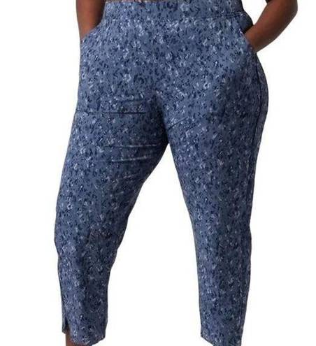 Athleta  Womens Brooklyn Ankle Pants Sz 2P Captivate Chrome Blue Pockets UPF 50+