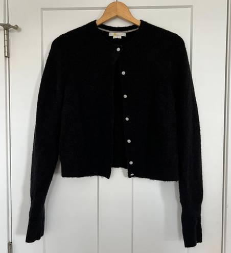 Boden USA Boden Jewel Button Fluffy Black Cardigan