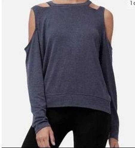 Good American  cold shoulder charcoal sweater 0