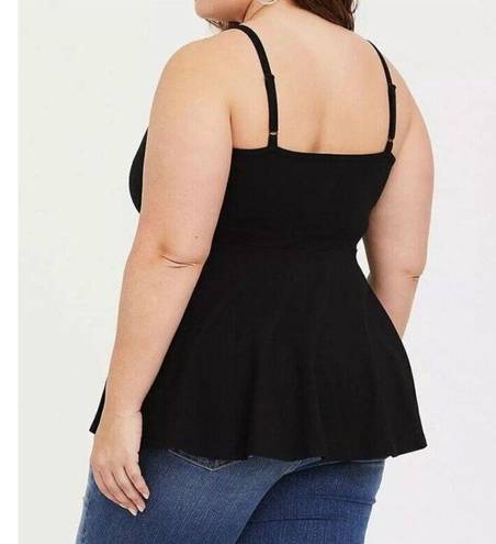 Torrid  Top 5X Black Foxy Sweetheart Cinched Bust Peplum Babydoll‎ Plus Size