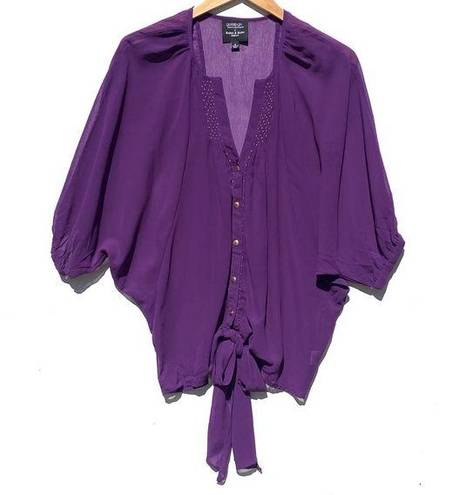 Romeo + Juliet Couture GOSSIP GIRL X  Women’s Purple tie front top size small