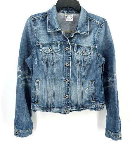 Polo  Jeans Ralph Lauren Distressed Denim Jacket Womens Size Large