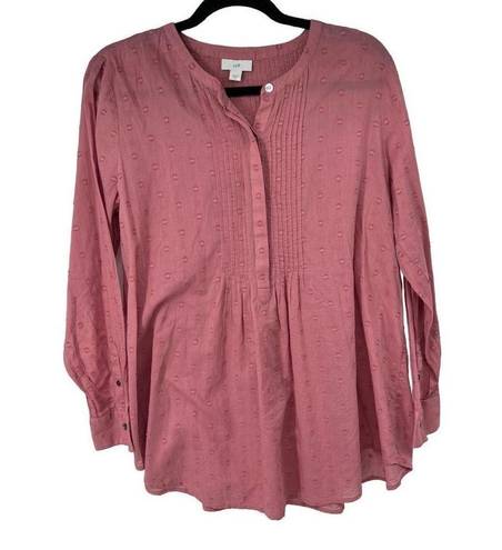 J.Jill  Dusty Pink Clip Dot 100% Cotton Popover Tunic