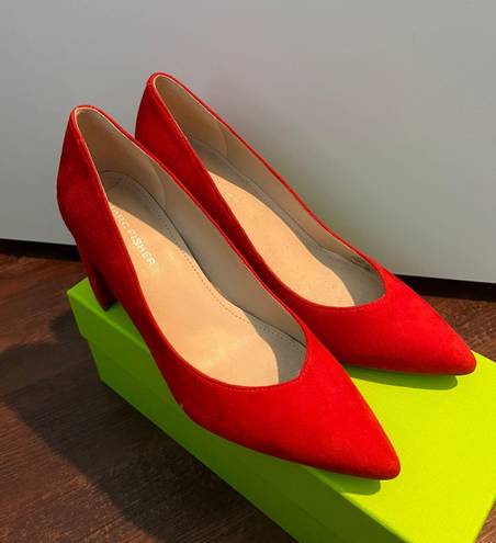 Marc Fisher Red Suede Heels