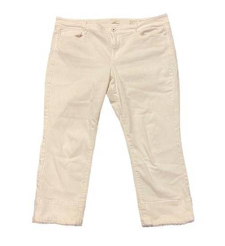 J.Jill  Denim Size 16 White Jeans Authentic Fit Cropped Summer Classic