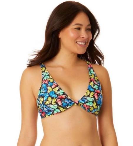 No Bo  Bikini Top size medium 7-9 Butterfly Knot adjustable straps v-neck soft