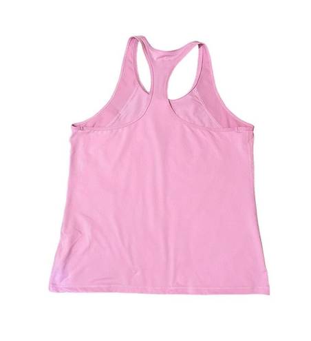 Nike  Dri-Fit Womens Athletic Running Tank Racerback Top Size Large Pink Mesh