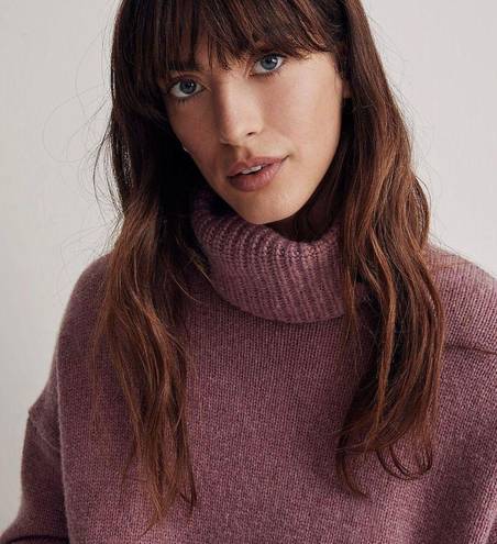 Madewell Merino Wool Sadler Turtleneck Oversize Sweater Purple Pink Size XL NWOT