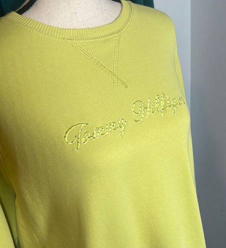 Tommy Hilfiger  Women's Lime Green Sweater ~~Sparkle Logo~~