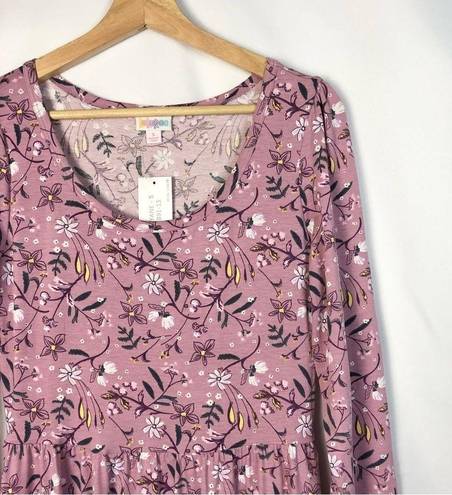 LuLaRoe  Ryane Pink Floral Long Sleeve Maxi Dress S