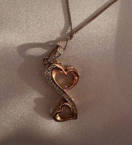 infinity Rose Gold  hearts necklace