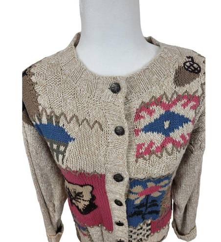 Northern Reflections Vintage  Seasons Fall Spring Knit Cable Cardigan Sweater