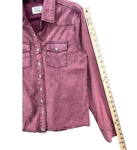 Kimes Ranch  Kaycee Shirt Womens M Wine Purple Pearl Snap Pockets Western Top