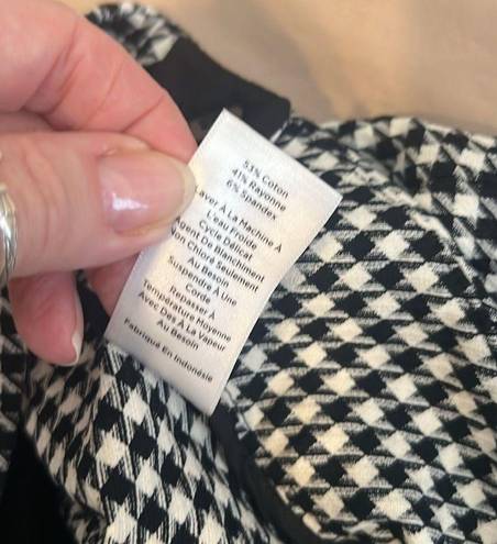 Talbots NWOT  sz12 black/white check Chatham ankle pant back pockets ankle slits