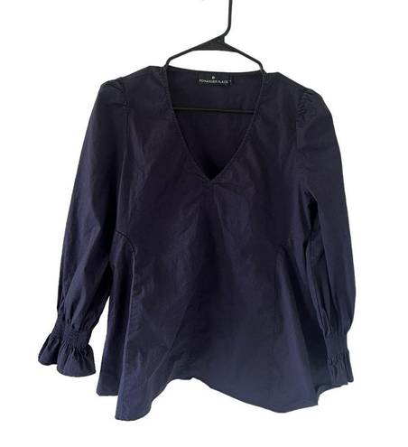 Tuckernuck  Pomander Place Navy Easton Blouse