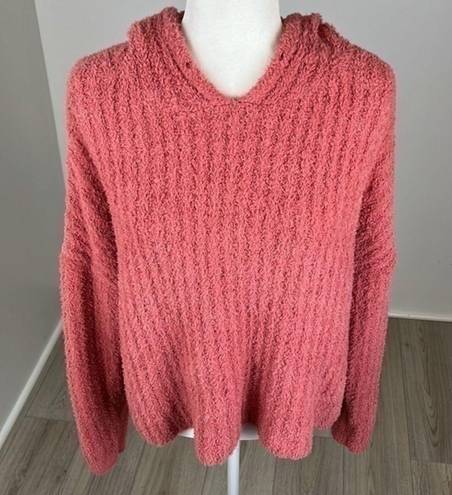 SO  Pink Sherpa Like Pullover Sweater Size Large