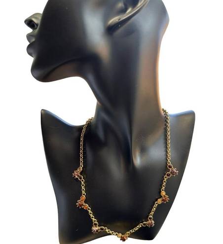 Monet  Garnet Gold Tone Elegant Necklace