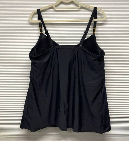 Cacique Swim by  NWT Black Balconette Bra Tankini Top Size 42D