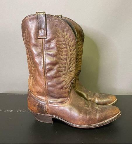 Laredo  Western Cowboy Boots Vintage Brown Leather Womens Sz 10 Round Toe Cowgirl