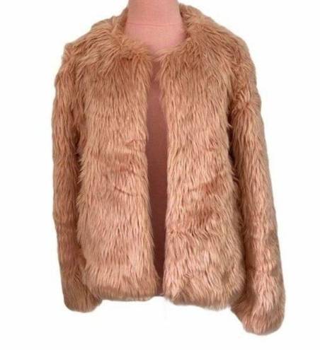 Chelsea28  Faux Fur Jacket in Pink Size Medium NWT