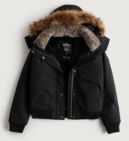 Hollister Faux Fur Lined   Bomber Jacket