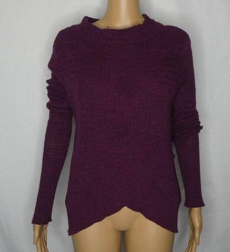 Free People  Mock Neck Wrap Boho Sweater Plum Small