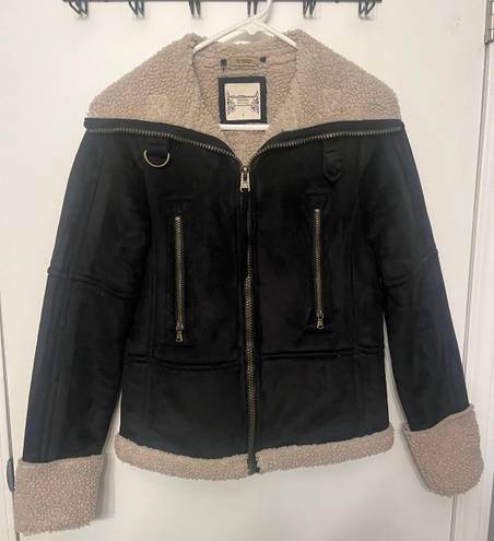 Ruff Hewn Sherpa Lined Suede Jacket 