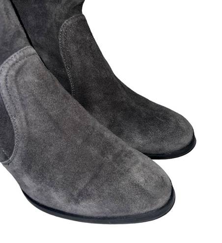 Stuart Weitzman Gray Shorty Suede Ankle Block Heel Booties