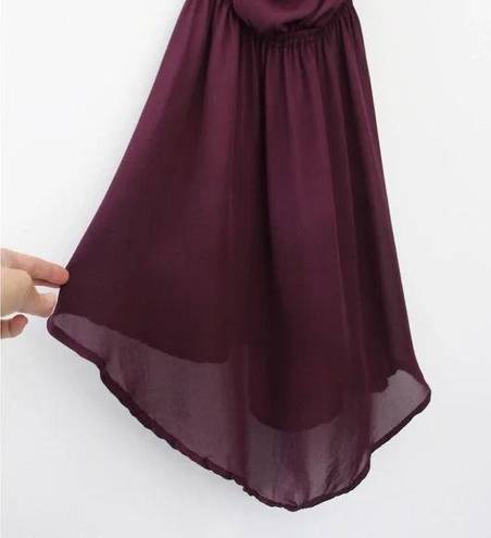 Indah / Revolve Tahani Silk Backless Cowl Neck Mini Dress in Plum