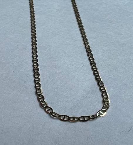 Tehrani Jewelry 14k Real Gold 1.4mm Flat Mariner Chain necklace 