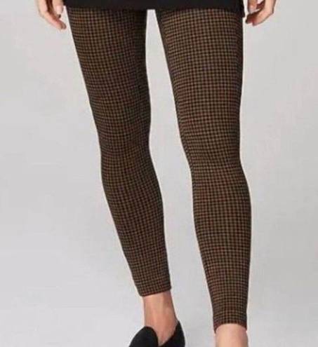 J.Jill  Black and Acorn Check Ponte High Rise Leggings Size SP