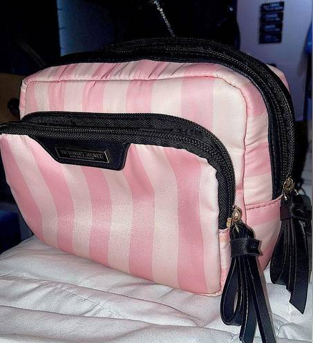 Victoria's Secret Victoria’s Secret Pink Striped Cosmetic Bag