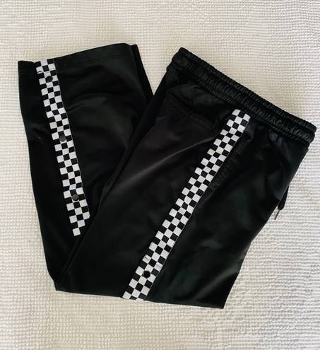 Vans Black Straight Leg Checkered Hem Pants