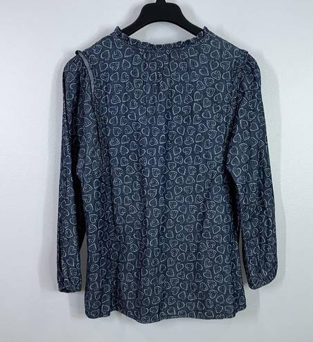 Tommy Hilfiger  chambray style heart print blouse size medium