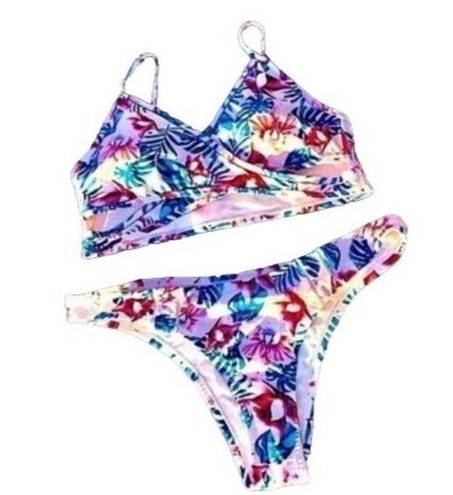 Cabana Del Sol  X Marks the Spot Floral Bikini 2 Piece Set sz XL